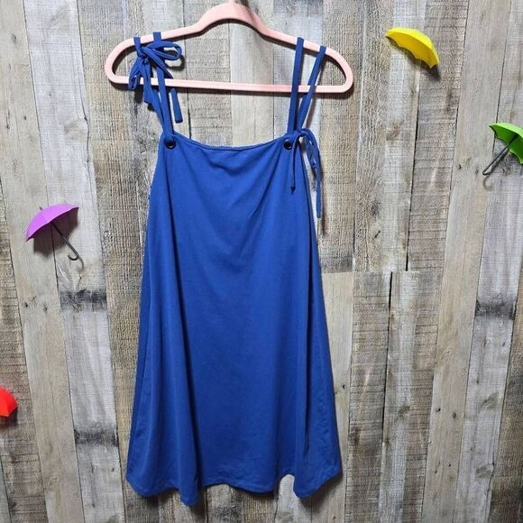 Susana Monaco Blue String Flare Dress - Picture 1 of 4